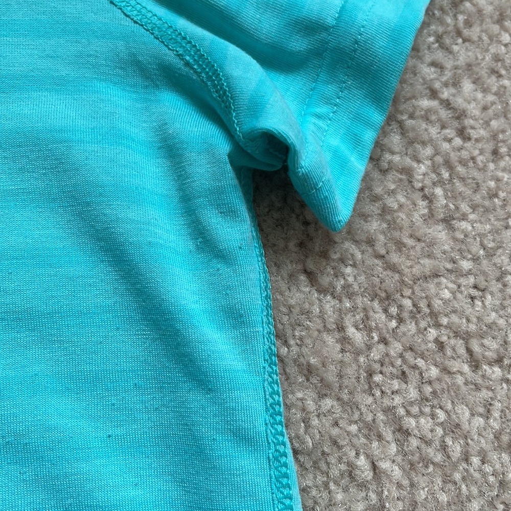 HP 🎉 Adidas aqua striped tee. Size large like new - Picture 5 of 10
